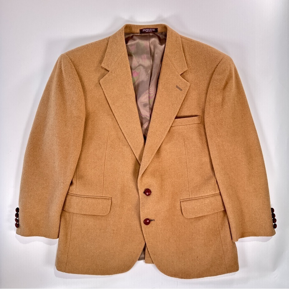 Evan Picone Men’s Camel Hair Sport Coat 44 Short USA - Picture 2 of 16